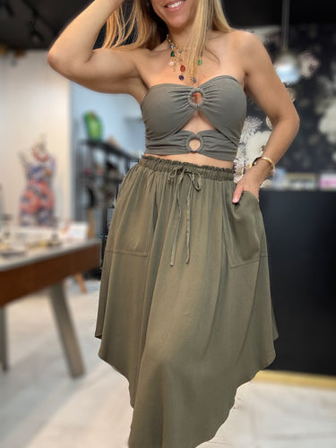 Olive Midi Skirt