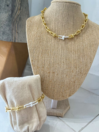 White Gold Necklace & Bracelet Set