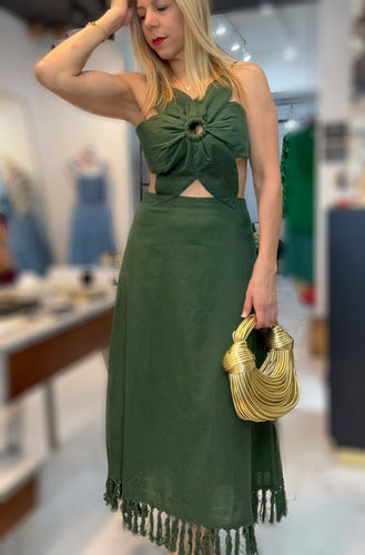 Olive Flower Dress