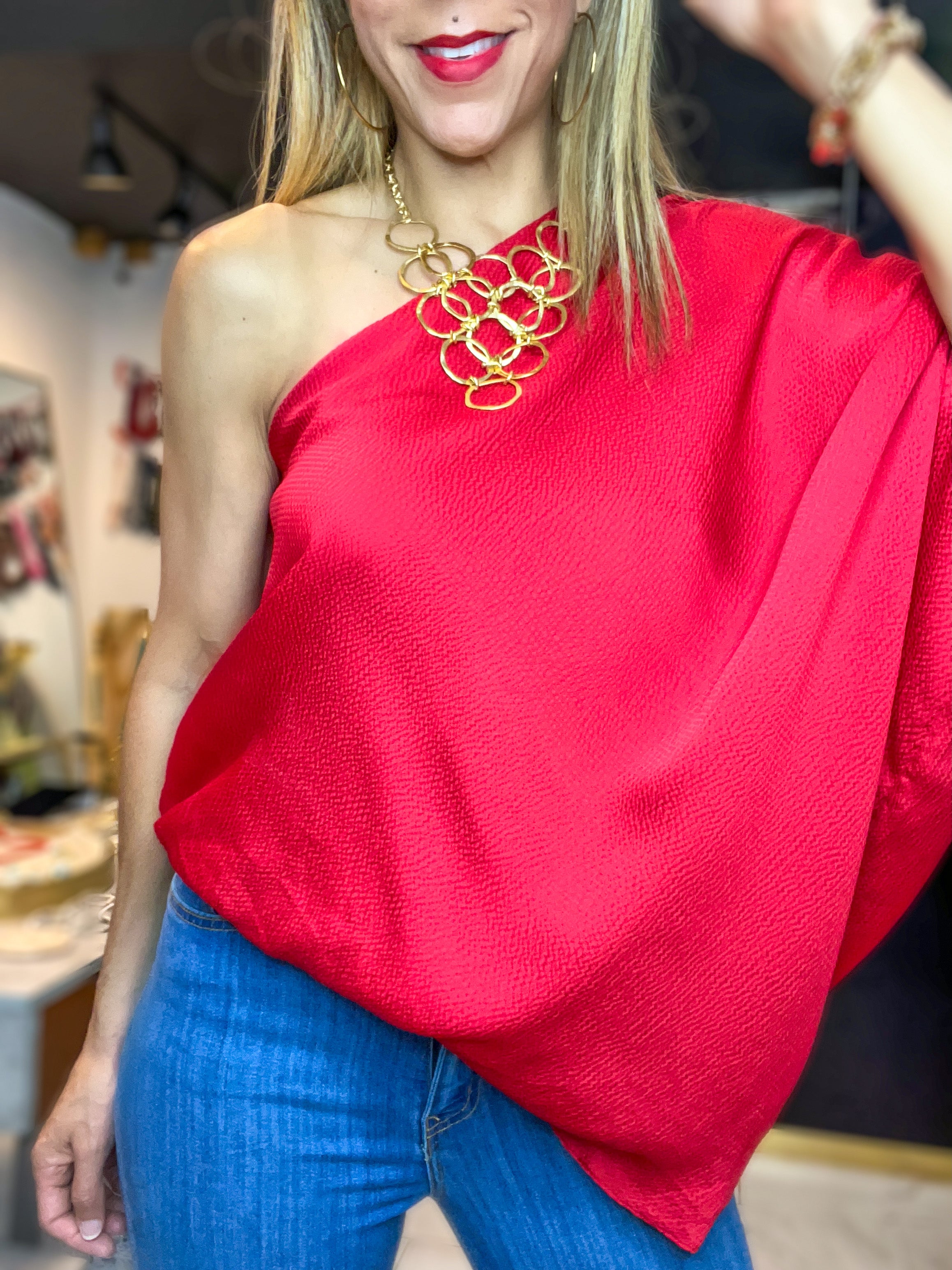 Cherry Top One Shoulder