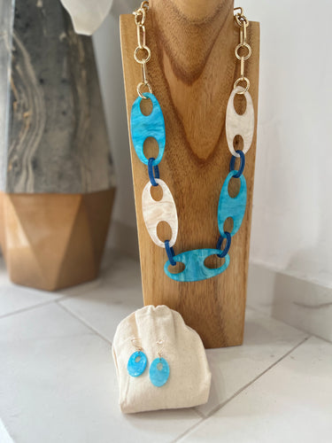 Ocean Necklace & Earrings Set