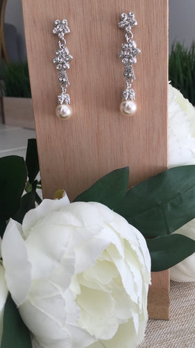 Pearl and Cristal Checo Earrings