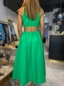 Emerald Cutout Midi Dress